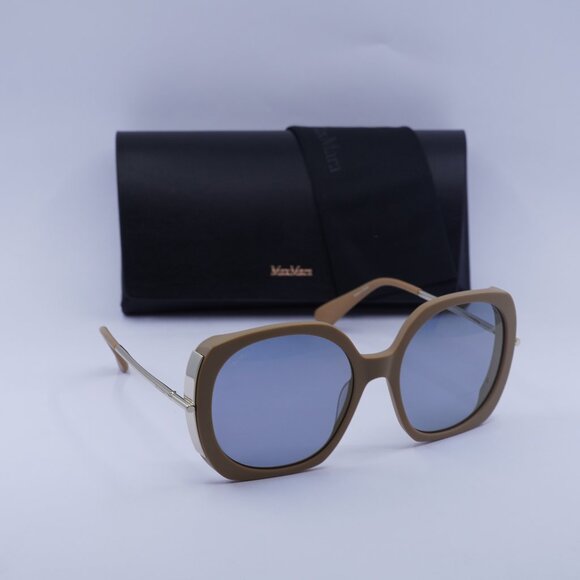 MaxMara MALIBU9 MM0079 46X Butterfly Sunglasses - Brown/Gold/Blue - Picture 1 of 9